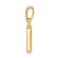 14K with Rhodium Diamond Letter R Initial Pendant-YC1541R