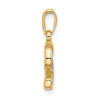 14K with Rhodium Diamond Letter S Initial Pendant-YC1541S