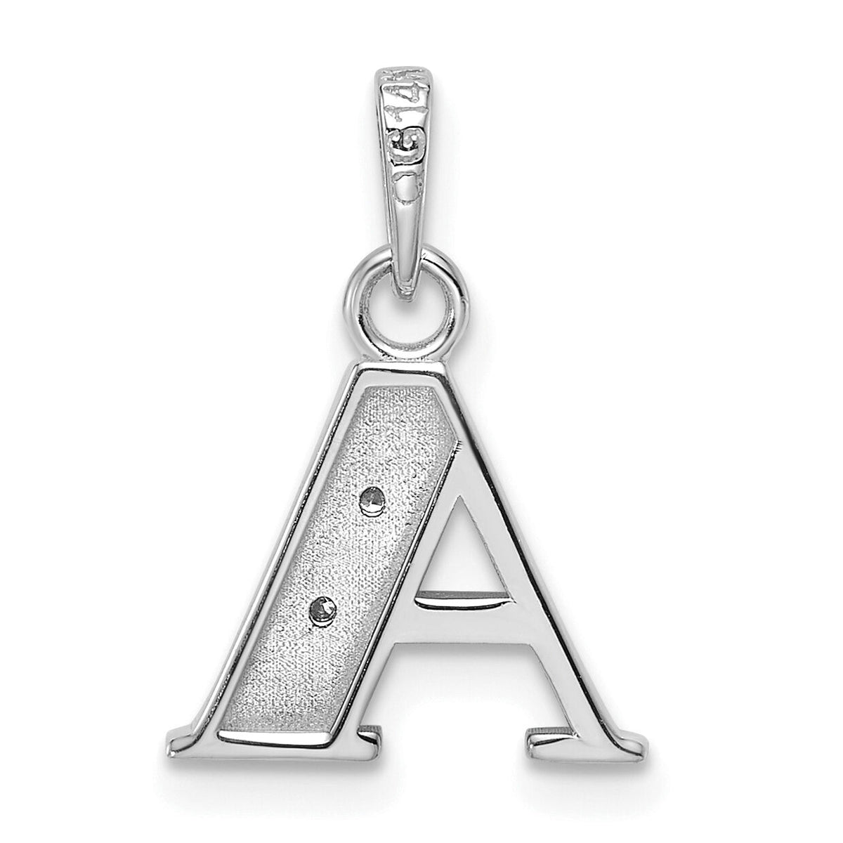 14K White Gold Diamond Letter A Initial Pendant-YC1541WA