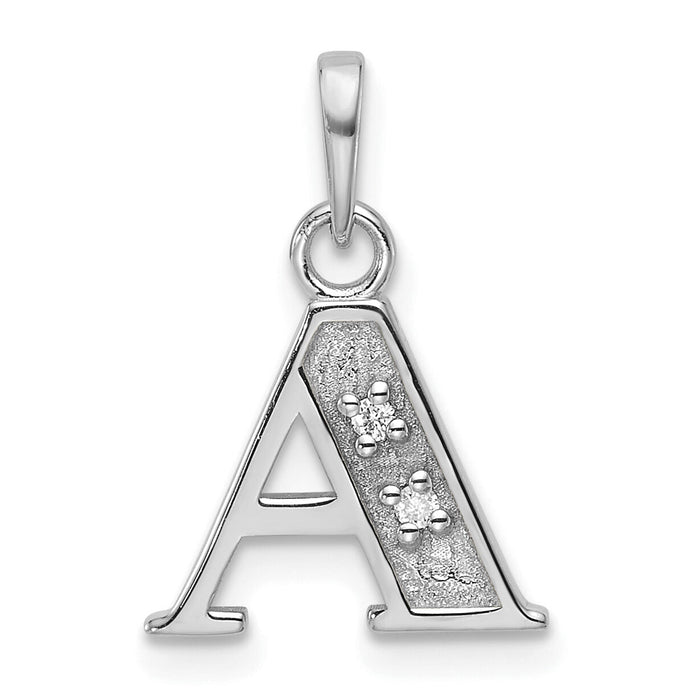 14K White Gold Diamond Letter A Initial Pendant-YC1541WA