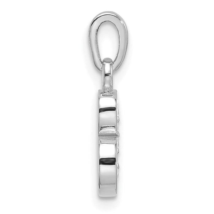 14K White Gold Diamond Letter B Initial Pendant-YC1541WB