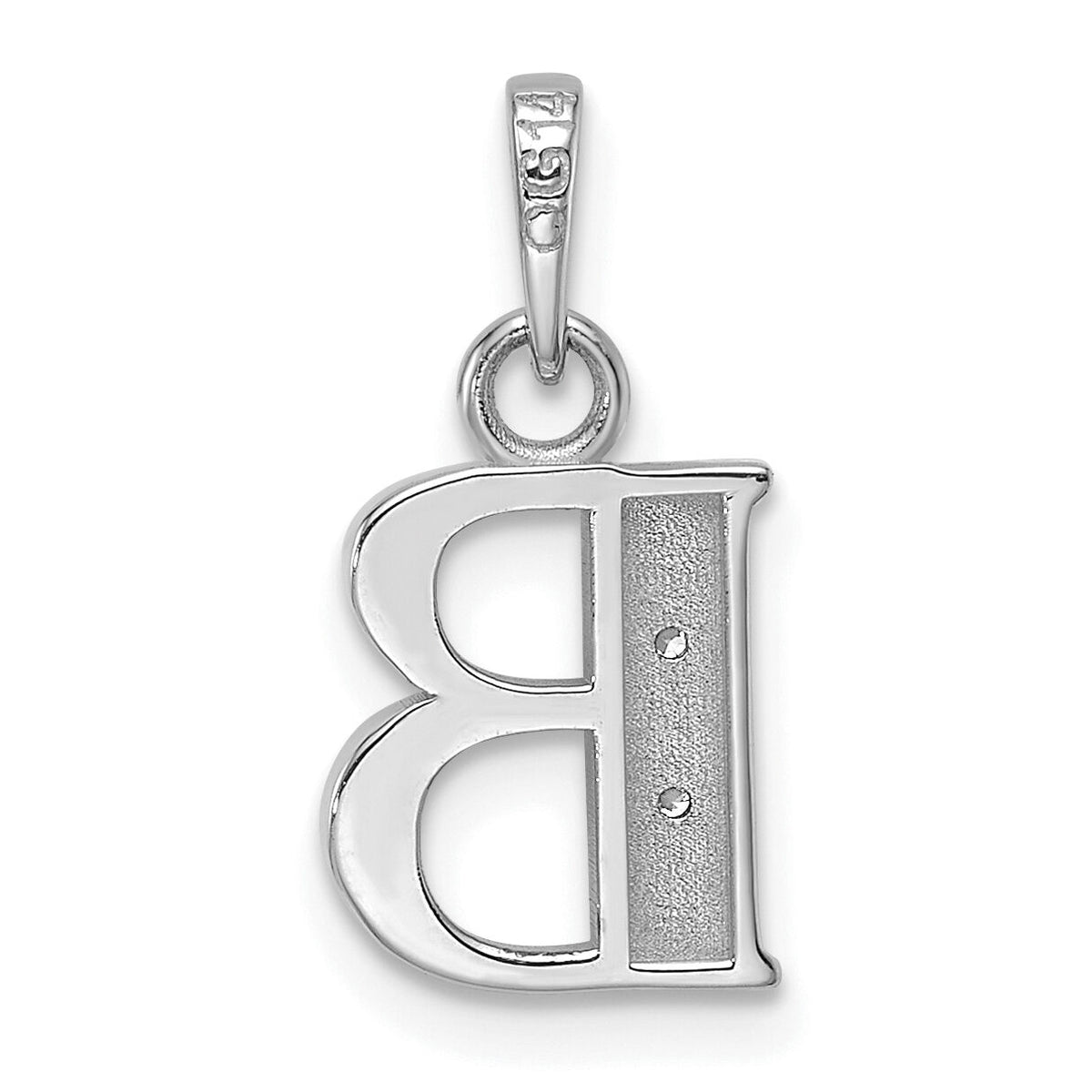 14K White Gold Diamond Letter B Initial Pendant-YC1541WB