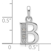 14K White Gold Diamond Letter B Initial Pendant-YC1541WB