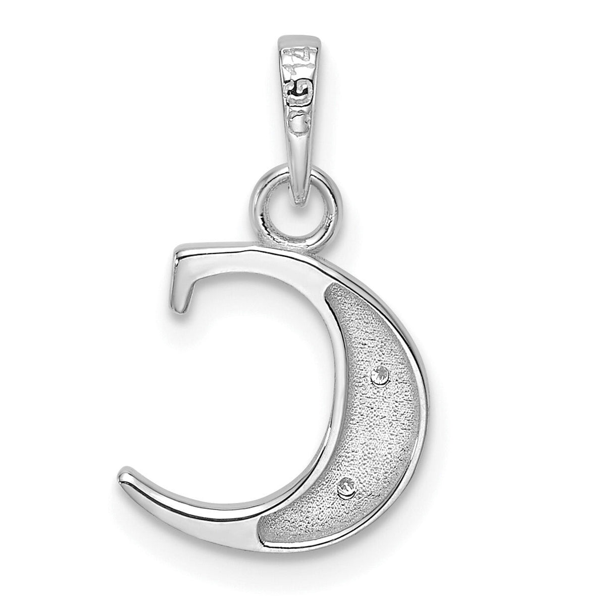14K White Gold Diamond Letter C Initial Pendant-YC1541WC