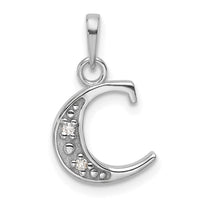 14K White Gold Diamond Letter C Initial Pendant-YC1541WC