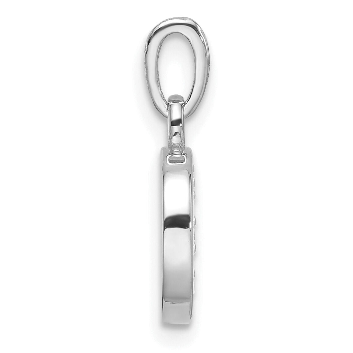 14K White Gold Diamond Letter D Initial Pendant-YC1541WD