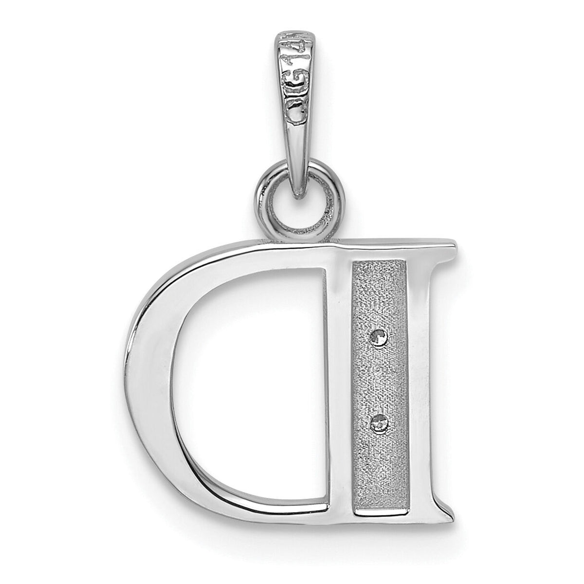 14K White Gold Diamond Letter D Initial Pendant-YC1541WD
