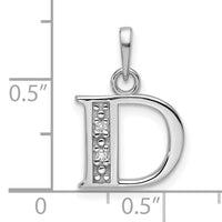 14K White Gold Diamond Letter D Initial Pendant-YC1541WD
