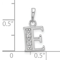 14K White Gold Diamond Letter E Initial Pendant-YC1541WE