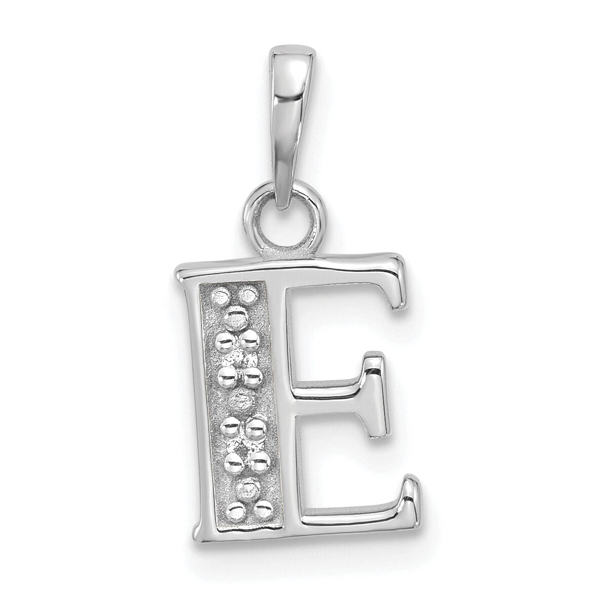 14K White Gold Diamond Letter E Initial Pendant-YC1541WE