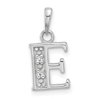 14K White Gold Diamond Letter E Initial Pendant-YC1541WE