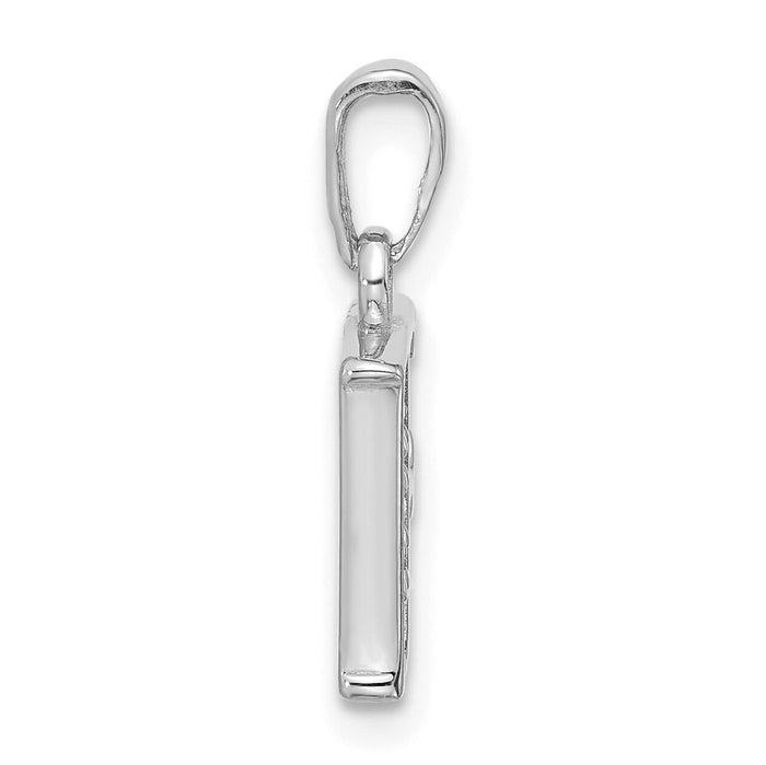 14K White Gold Diamond Letter F Initial Pendant-YC1541WF