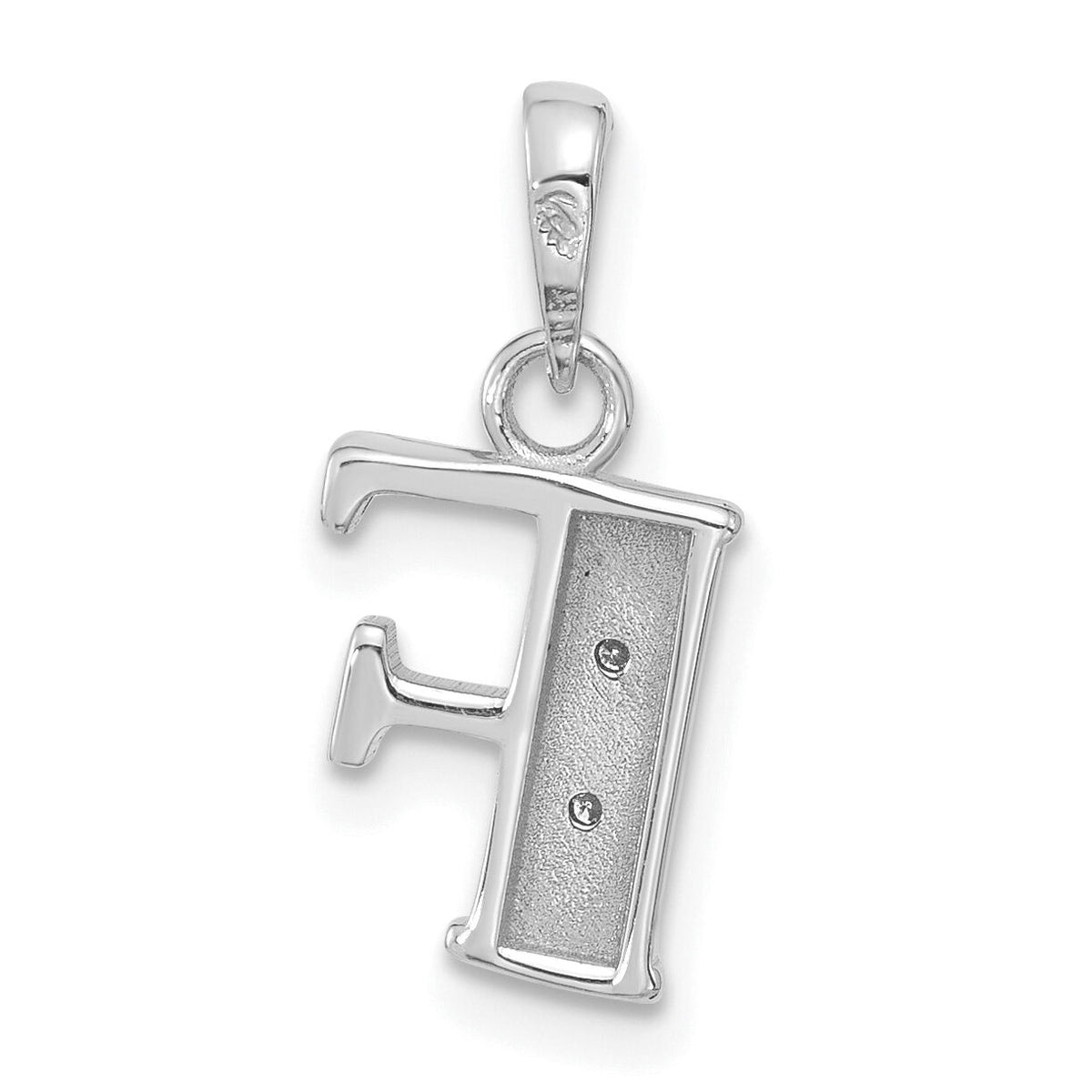 14K White Gold Diamond Letter F Initial Pendant-YC1541WF