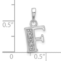 14K White Gold Diamond Letter F Initial Pendant-YC1541WF