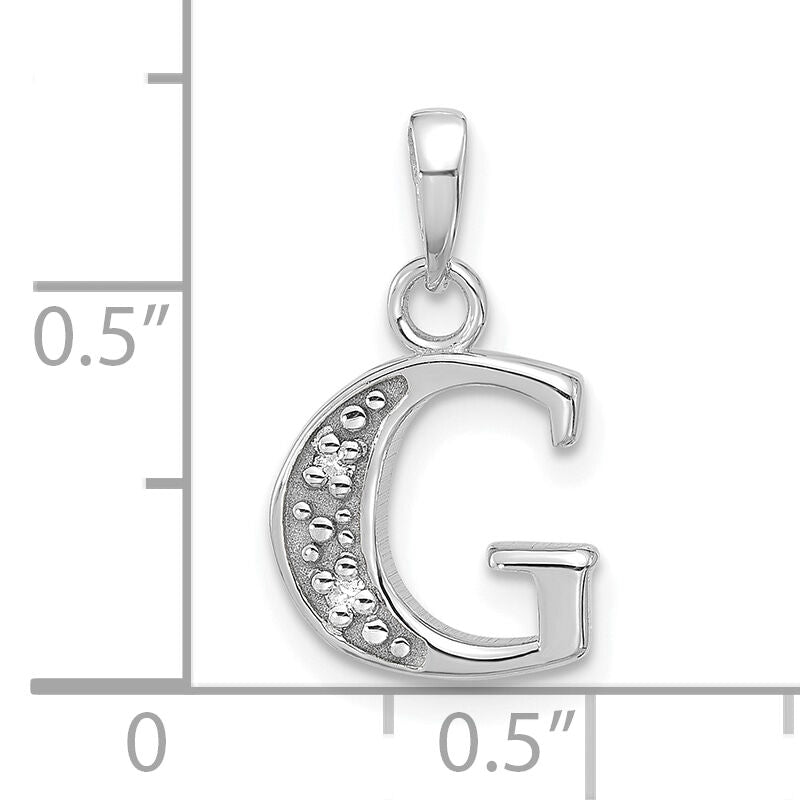 14K White Gold Diamond Letter G Initial Pendant-YC1541WG