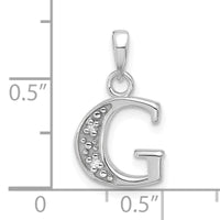 14K White Gold Diamond Letter G Initial Pendant-YC1541WG