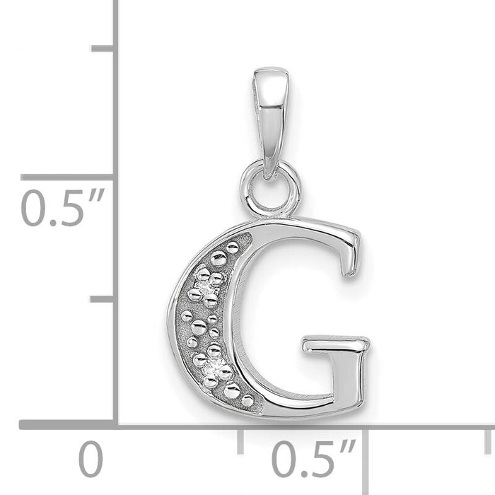 14K White Gold Diamond Letter G Initial Pendant-YC1541WG