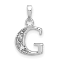 14K White Gold Diamond Letter G Initial Pendant-YC1541WG