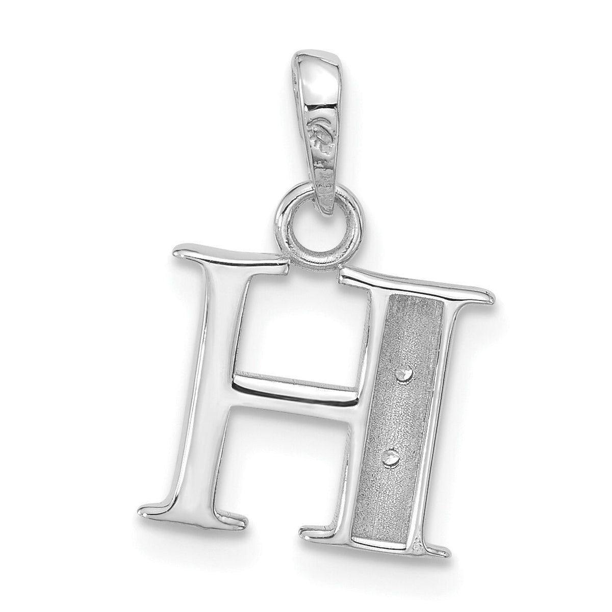14K White Gold Diamond Letter H Initial Pendant-YC1541WH