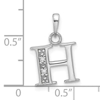 14K White Gold Diamond Letter H Initial Pendant-YC1541WH
