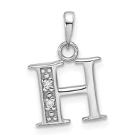 14K White Gold Diamond Letter H Initial Pendant-YC1541WH