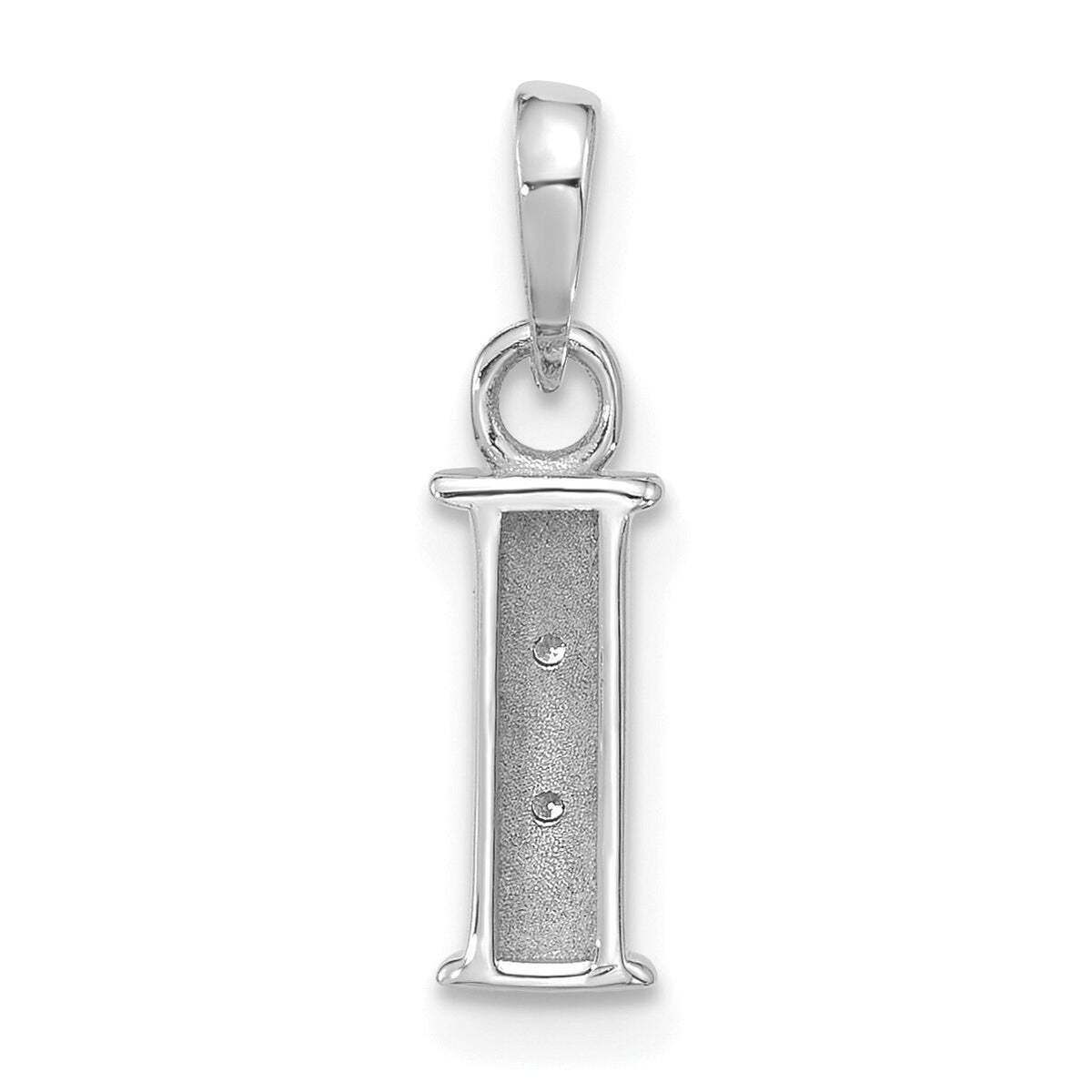 14K White Gold Diamond Letter I Initial Pendant-YC1541WI