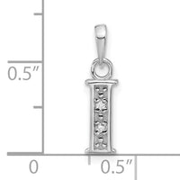 14K White Gold Diamond Letter I Initial Pendant-YC1541WI