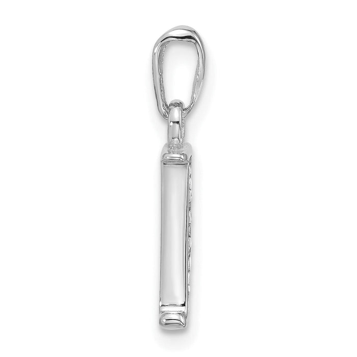 14K White Gold Diamond Letter J Initial Pendant-YC1541WJ