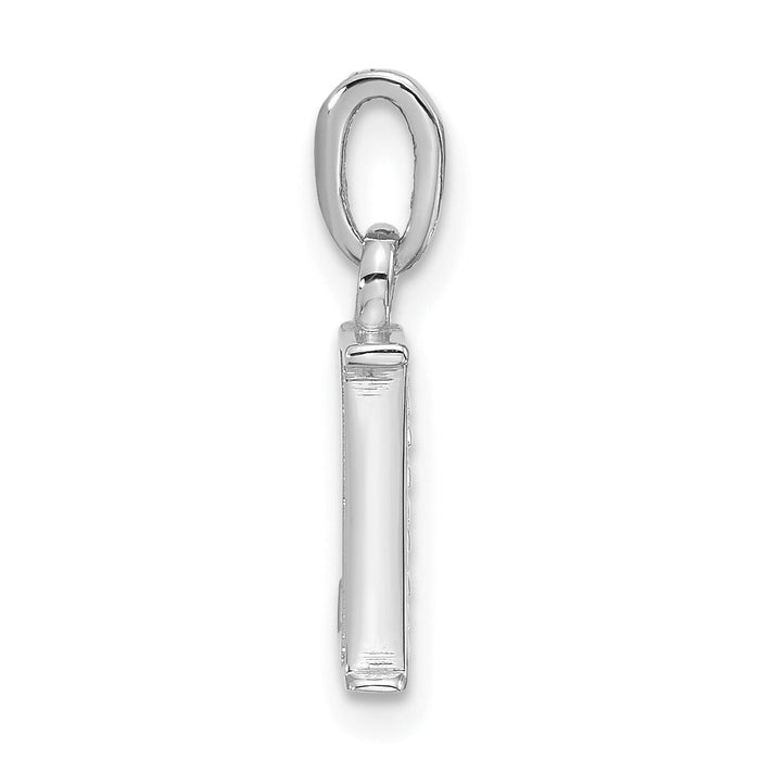 14K White Gold Diamond Letter L Initial Pendant-YC1541WL