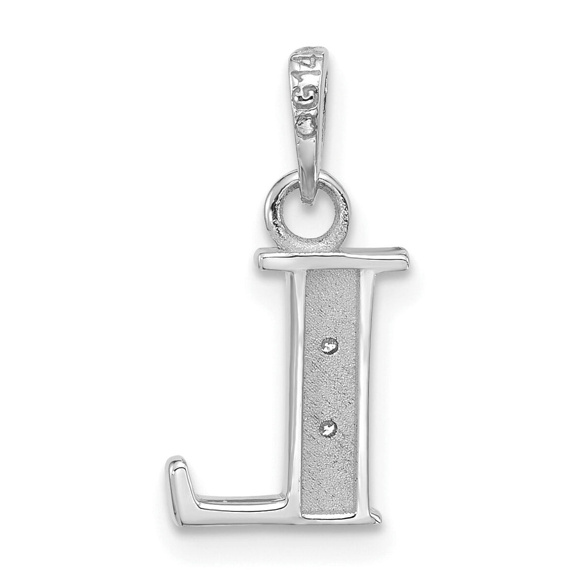 14K White Gold Diamond Letter L Initial Pendant-YC1541WL