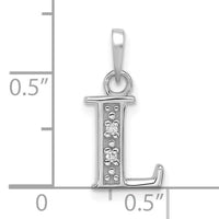 14K White Gold Diamond Letter L Initial Pendant-YC1541WL
