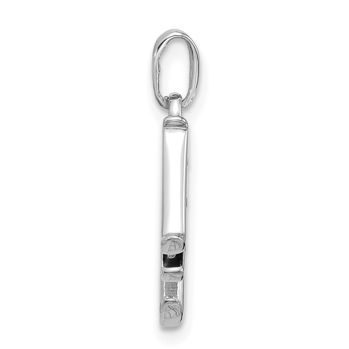 14K White Gold Diamond Letter M Initial Pendant-YC1541WM