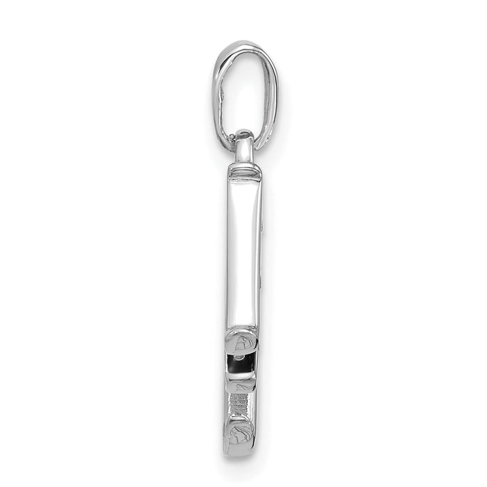 14K White Gold Diamond Letter M Initial Pendant-YC1541WM
