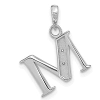 14K White Gold Diamond Letter M Initial Pendant-YC1541WM