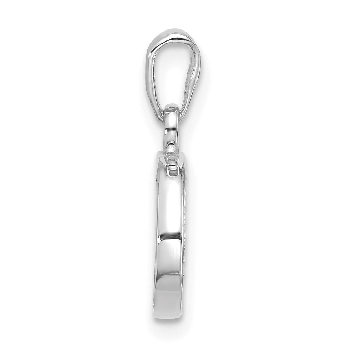14K White Gold Diamond Letter O Initial Pendant-YC1541WO