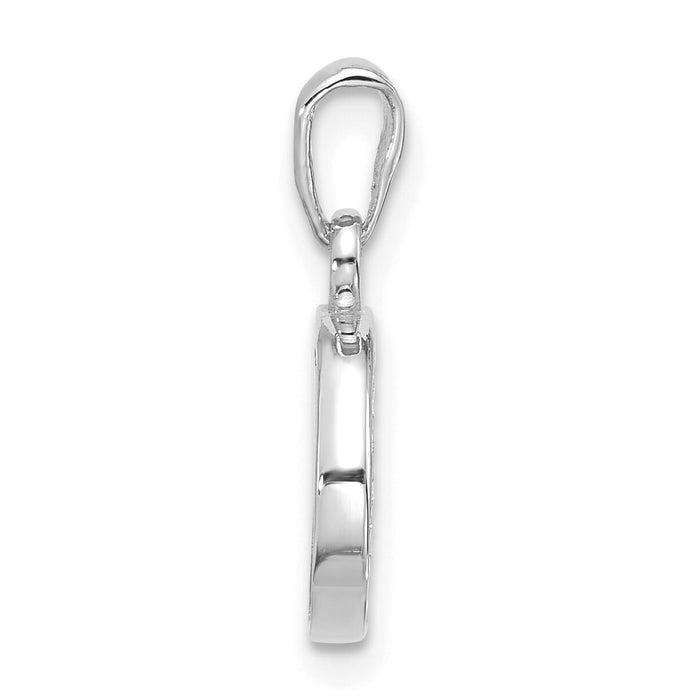 14K White Gold Diamond Letter O Initial Pendant-YC1541WO