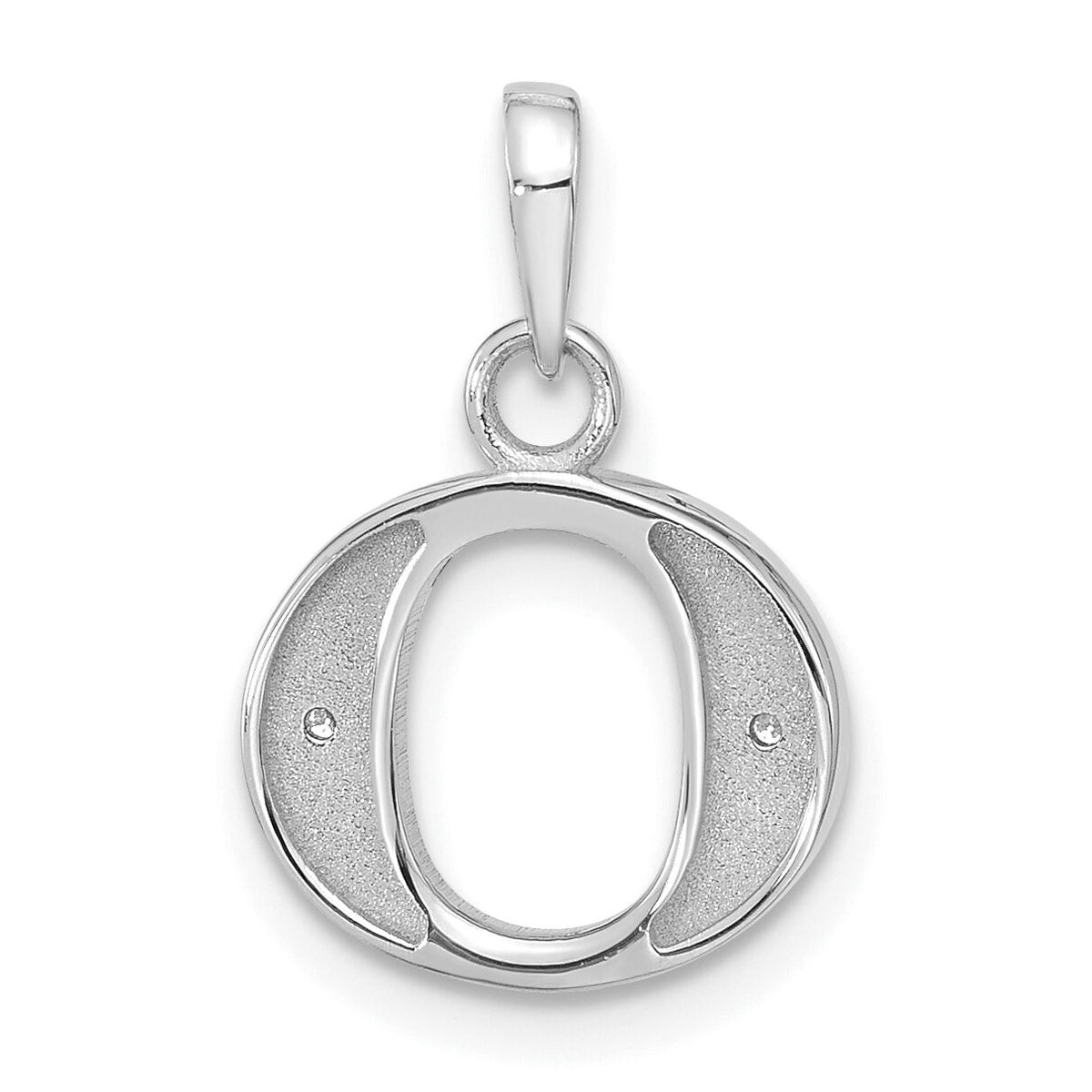 14K White Gold Diamond Letter O Initial Pendant-YC1541WO