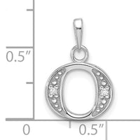 14K White Gold Diamond Letter O Initial Pendant-YC1541WO
