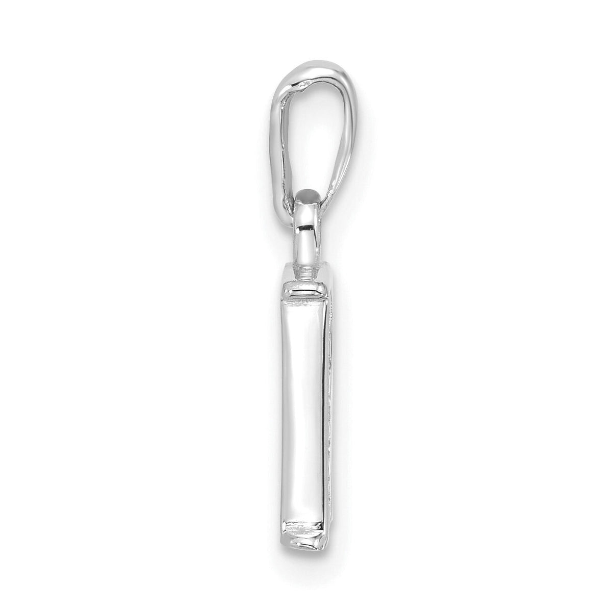 14K White Gold Diamond Letter R Initial Pendant-YC1541WR
