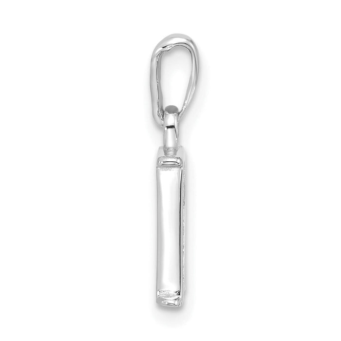 14K White Gold Diamond Letter R Initial Pendant-YC1541WR