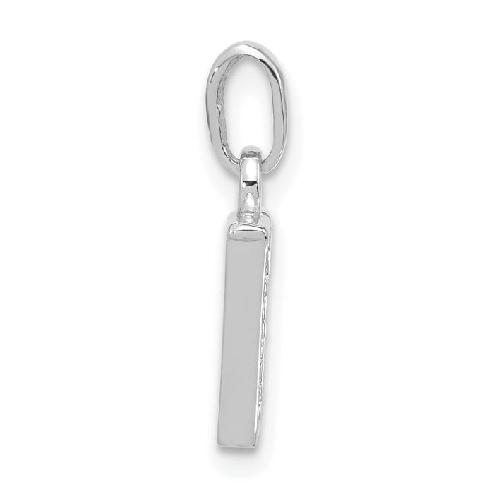 14K White Gold Diamond Letter V Initial Pendant-YC1541WV