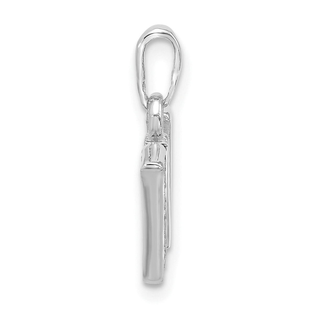 14K White Gold Diamond Letter W Initial Pendant-YC1541WW