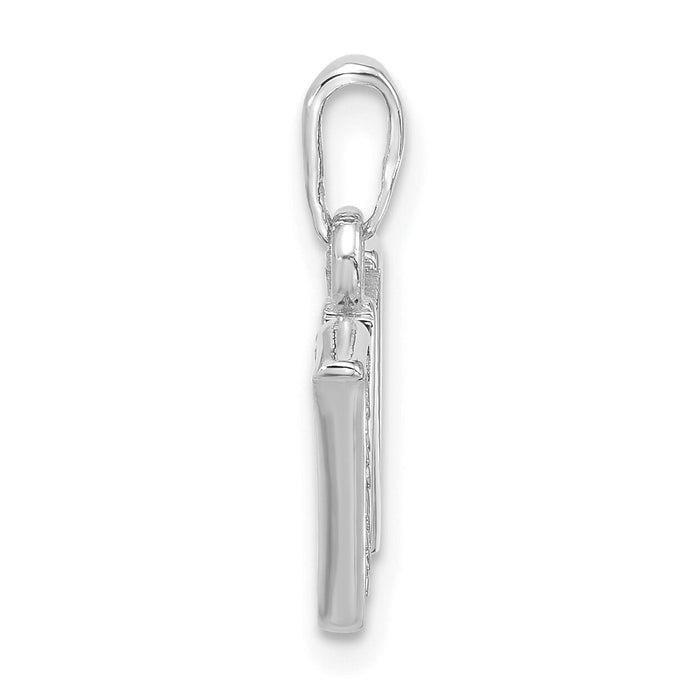 14K White Gold Diamond Letter W Initial Pendant-YC1541WW