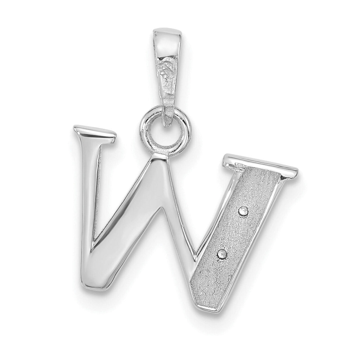 14K White Gold Diamond Letter W Initial Pendant-YC1541WW