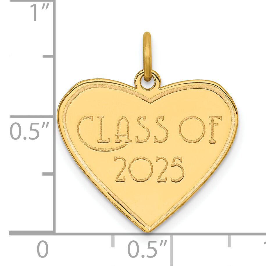 14k Polished Class of 2025 Heart Charm-YC1542-25