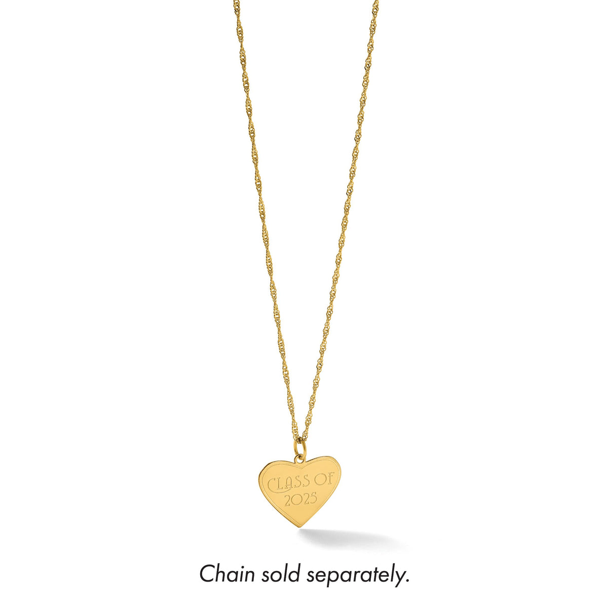 14k Polished Class of 2025 Heart Charm-YC1542-25