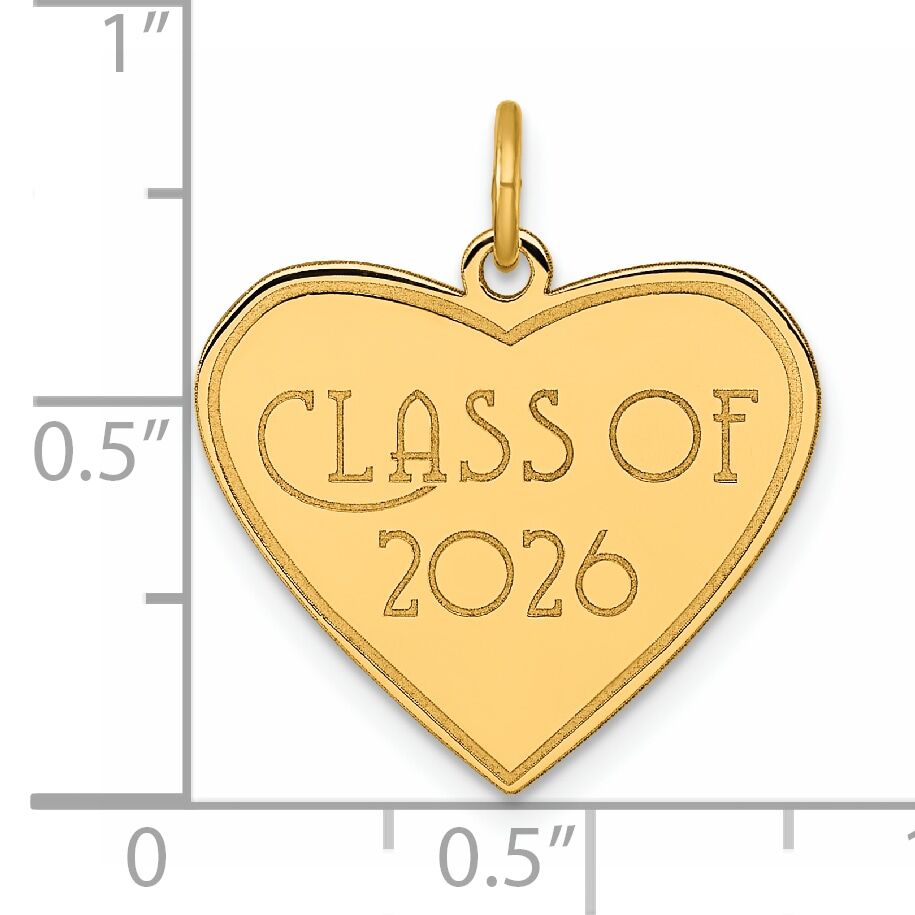 14k Polished Class of 2026 Heart Charm-YC1542-26