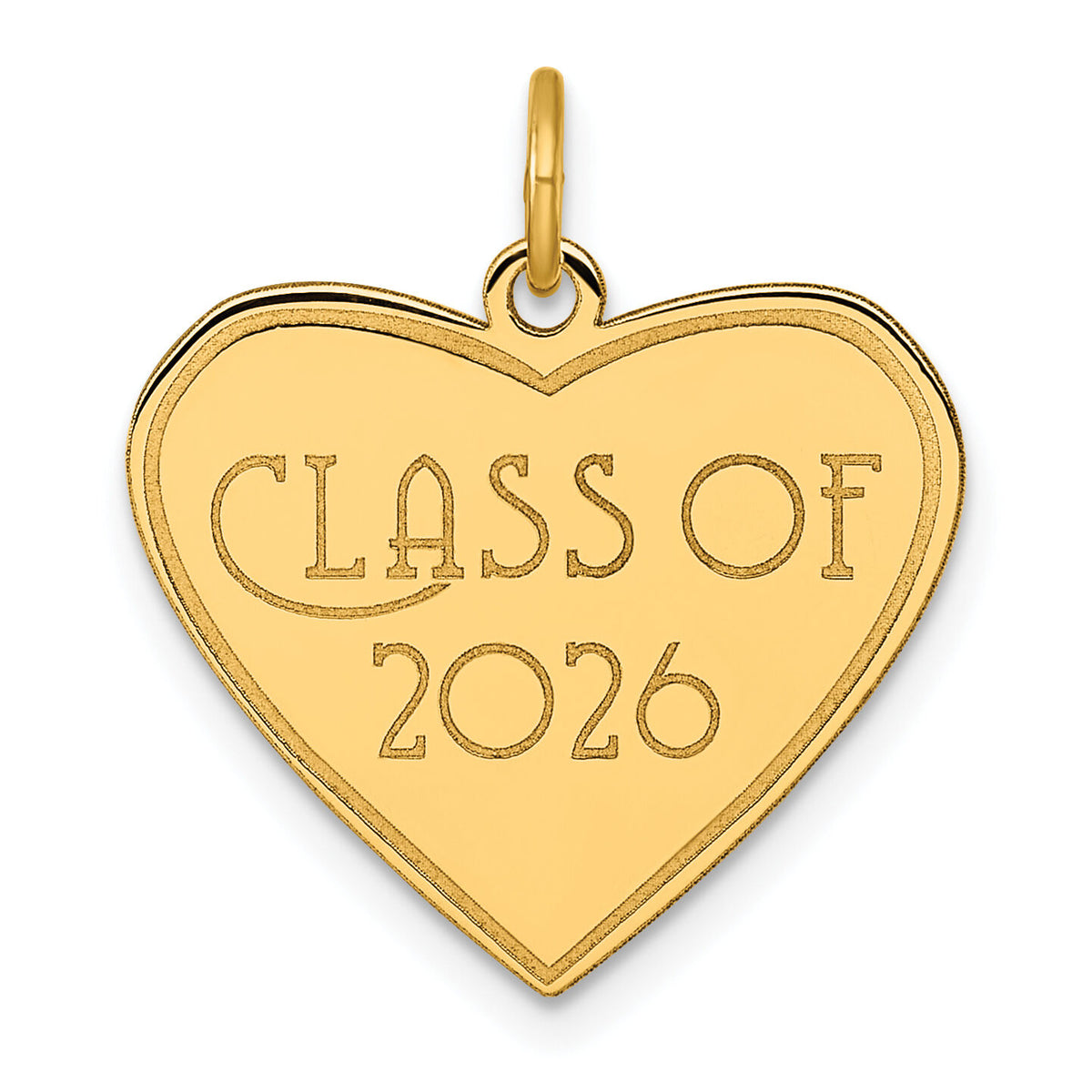 14k Polished Class of 2026 Heart Charm-YC1542-26