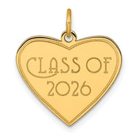 14k Polished Class of 2026 Heart Charm-YC1542-26