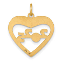 14K Polished CLASS OF 2025  Cut Out Heart Charm-YC1543-25
